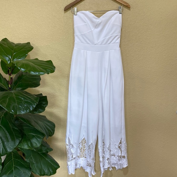 bailey blue Pants - Bailey Blue Beautiful Strapless White Jumpsuit